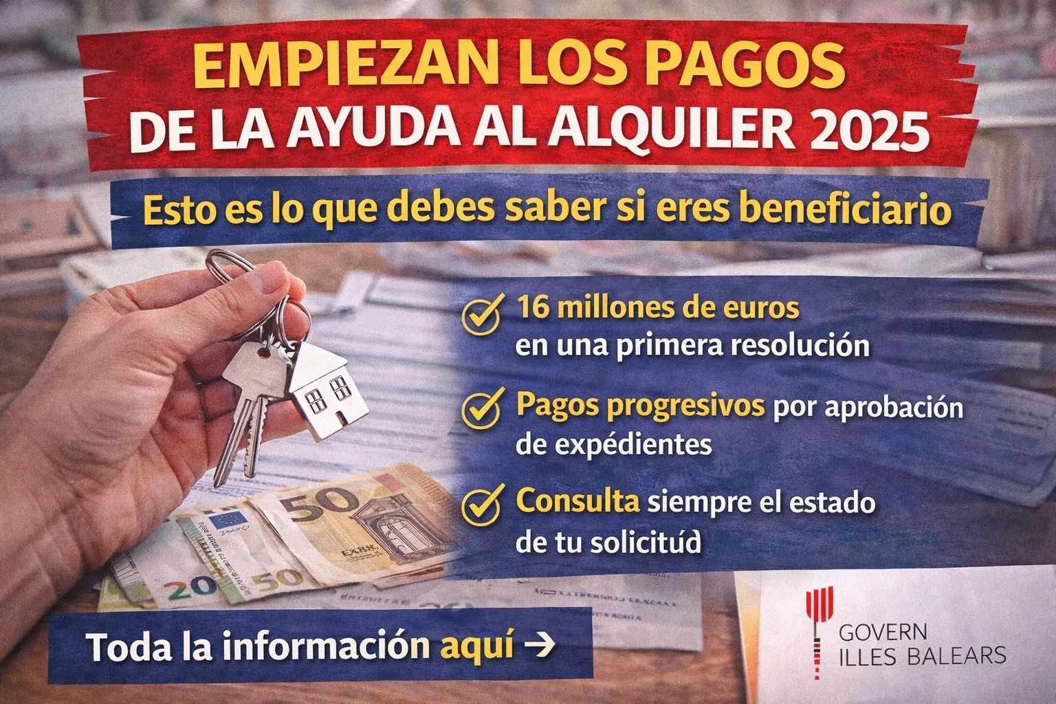 El Govern inicia el pago de las ayudas al alquiler 2025: esto es lo que ...